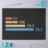 走の距離I - 5K 10K 13.1 26.2マラソン選手 薄葉紙 (クラフト)