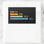 走の距離I - 5K 10K 13.1 26.2マラソン選手 長方形シール (バッグ)