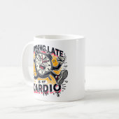 走の遅い私のカーディオ – 時計おもしろいデザイン コーヒーマグカップ (正面左)