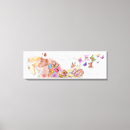 走の馬と蝶 キャンバスプリント