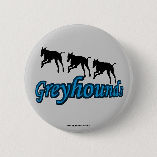 走のGreyhoundsシルエット犬の恋人ボタン 缶バッジ (正面)