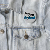 走のGreyhoundsシルエット犬の恋人ボタン 缶バッジ (インサイチュ)