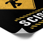 走はさみで警告す ポスター (角)