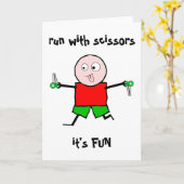 走はさみで カード (黄色い花)