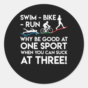 走られるトライアスロンの水泳のバイクなぜよい1つのスポーツ ラウンドシール