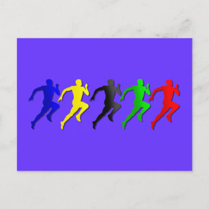 走られる100m 200m 400m 800mのランナーの走ること ポストカード