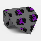 走り書きが付いているアルツハイマー病の紫色のリボン ネクタイ (ロール)