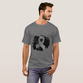 走り書きが付いている脳腫瘍の灰色のリボン Tシャツ (正面フル)
