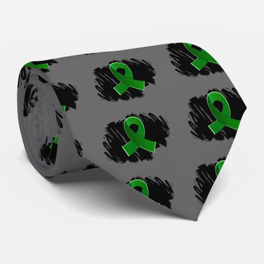 走り書きが付いている臓器提供の緑のリボン ネクタイ (ロール)