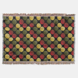 走り書きのイカットは、赤いの|を金ゴールド緑一周します スローブランケット