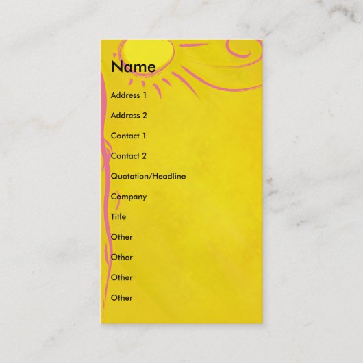 走り書きの漫画の太陽 名刺 (正面)