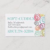 走り書きヤーンの球の編み物針の名刺 名刺 (裏面)