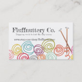 走り書きヤーンの球の編み物針の名刺 名刺 (正面)