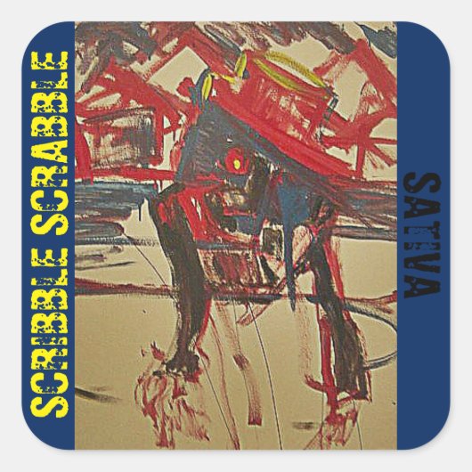 走り書き式スクラブルSATIVA スクエアシール (正面)