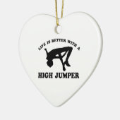 走り高跳びの選手のデザイン セラミックオーナメント (左)