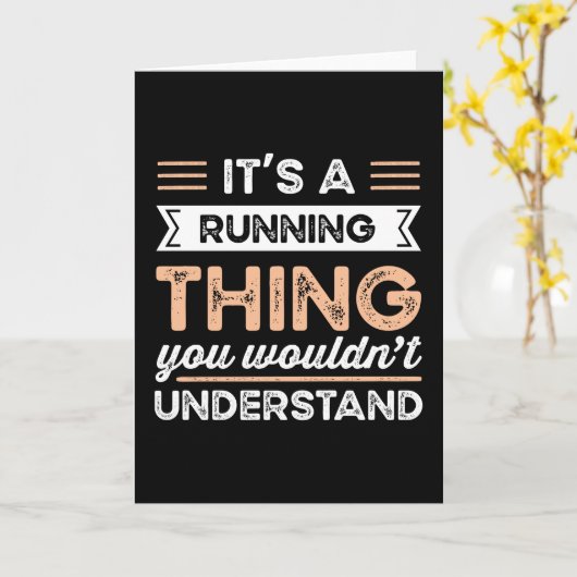 走ることが日常の面白いランナーへのギフト カード (黄色い花)