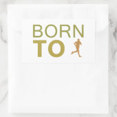 走るために生まれて下さい 長方形シール (バッグ)