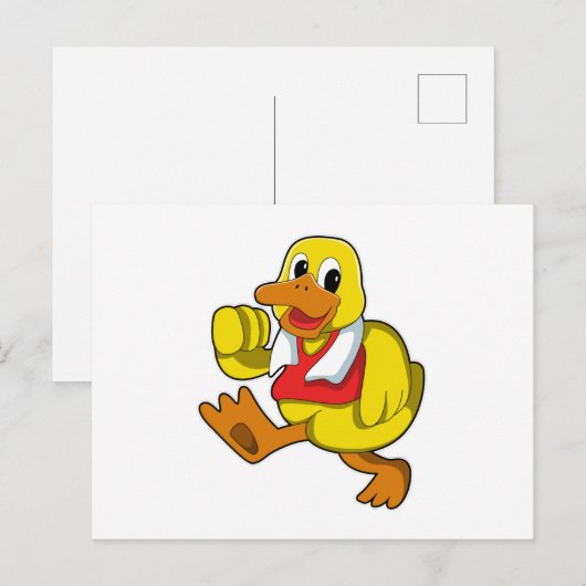 走るアヒル ポストカード (正面/裏面)
