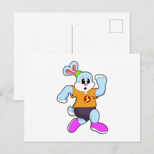走るウサギ ポストカード (正面/裏面)