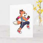 走るキツネ カード (黄色い花)