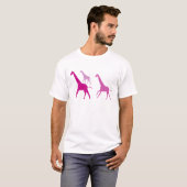 走るキリン(紫) Tシャツ (正面フル)