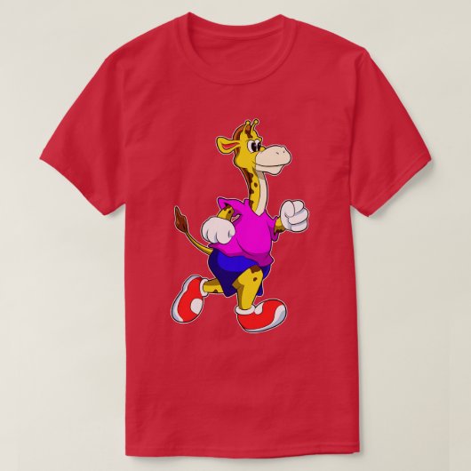 走るキリン Tシャツ (デザイン正面)
