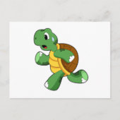 走るジョガーとしてのカメ ポストカード (正面)