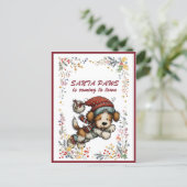 走るパピー犬 SANTA PAWS が街にやってくる シーズンポストカード (スタンド正面)