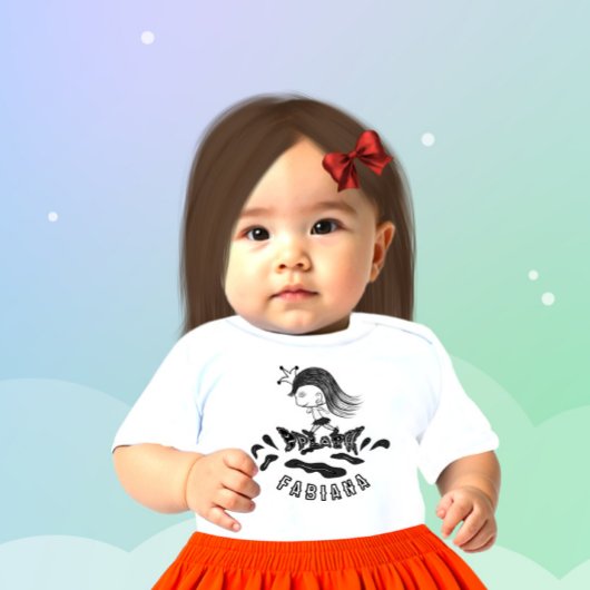 走るプリンセスの赤ちゃんTシャツ ベビーTシャツ