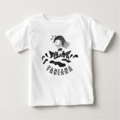 走るプリンセスの赤ちゃんTシャツ ベビーTシャツ (正面)