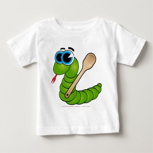 走るヘビのビデオ - ランニングスネーク ベビーTシャツ (正面)