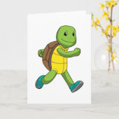 走るランナーとしてのカメ カード (黄色い花)