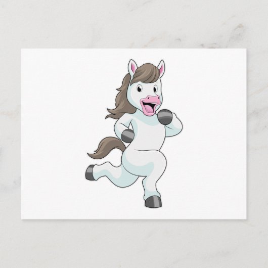 走るランナーとしての馬 ポストカード (正面)