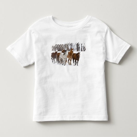 走る冬の風景 トドラーTシャツ (正面)