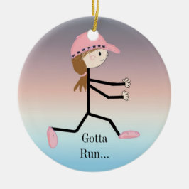 走る女の子ランニングフィギュア セラミックオーナメント