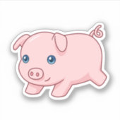 走る子豚, かわいい仔豚 シール (正面)