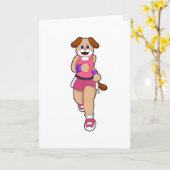 走る犬 カード (黄色い花)