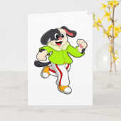 走る犬 カード (黄色い花)