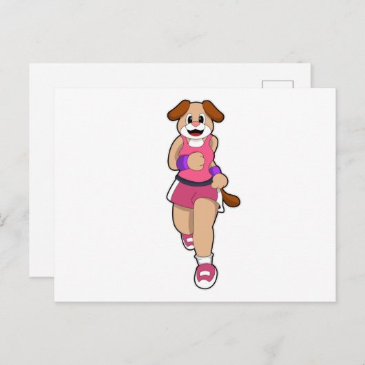 走る犬 ポストカード (正面/裏面)