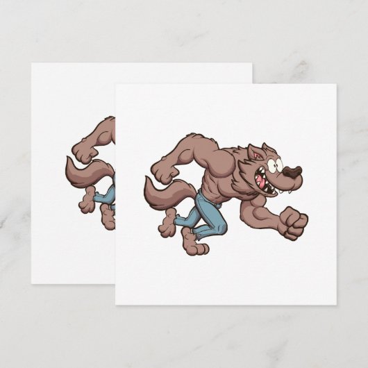 走る狼男 招待状 (正面/裏面)