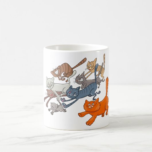 走る猫のパターン　愛らしい子猫たち コーヒーマグカップ