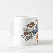 走る猫のパターン　愛らしい子猫たち コーヒーマグカップ (正面左)