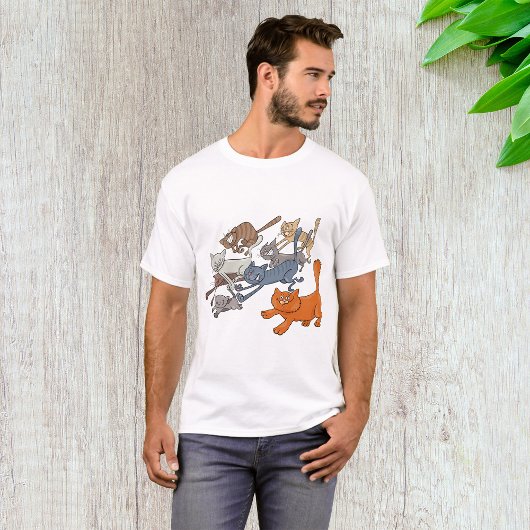 走る猫の柄 おとぼけキットン Tシャツ
