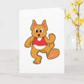 走る猫 カード (黄色い花)