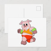 走る豚 ポストカード (正面/裏面)