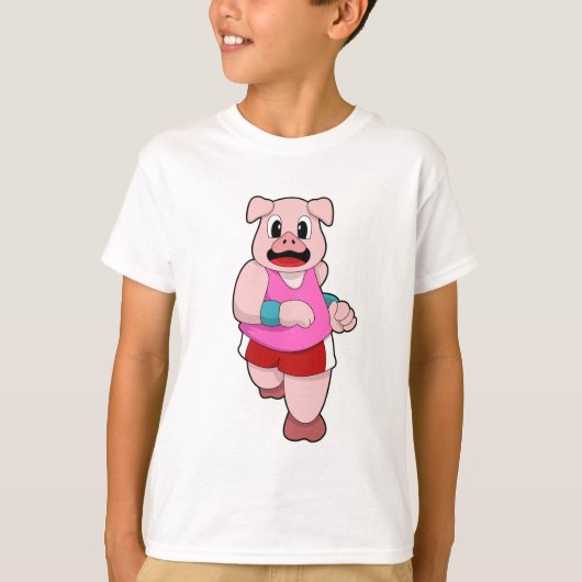 走る豚 Tシャツ (正面)