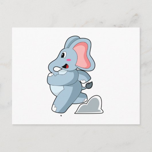 走る象 ポストカード (正面)