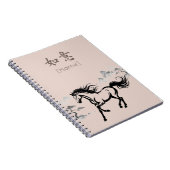 走る馬の墨絵 | ブルッシュ&ストーン オーダーメイド ノートブック (右側)