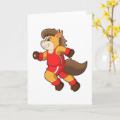 走る馬 カード (黄色い花)