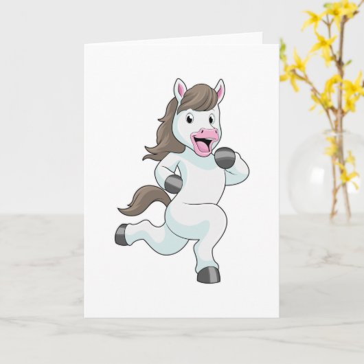 走る馬 カード (黄色い花)